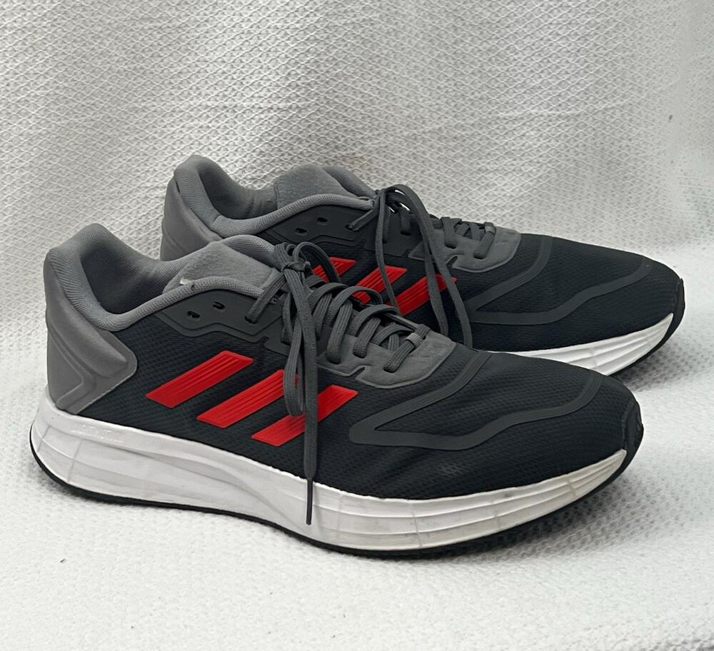 Adidas Duramo 10 Wide Men’s 12 Running Shoes Gray Red GW4127 Lightmotion